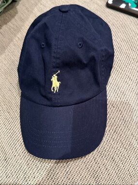 Polo by Ralph Lauren Navy Cap with Yellow Pony Embroidery